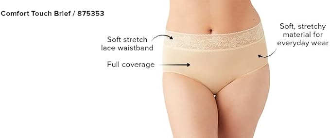 Wacoal's Comfort Touch Brief Panty, Style# 875353 - 3 for $48