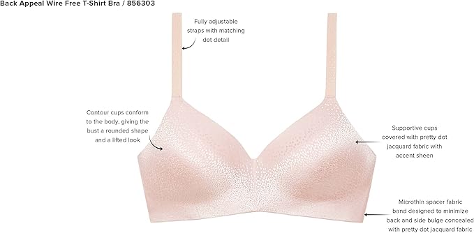 Wacoal Back Appeal Wirefree T-Shirt Bra, Up to G Cup Sizes, Style # 856303