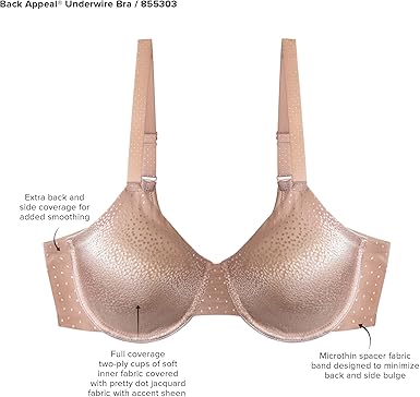 Wacoal Back Appeal Underwire Bra, Up to H Cup Sizes, Style # 855303