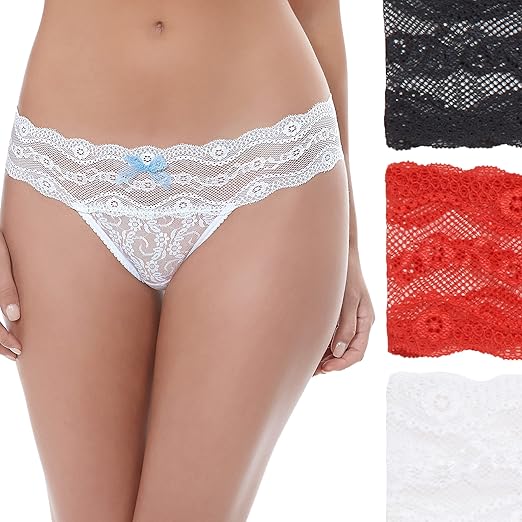 b.tempt'd Lace Kiss Thong Panty Pack, Style# 970582, Pkg of 3