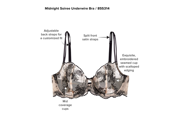 Midnight Soiree Underwire Bra, Up to G Cup, Style 855314
