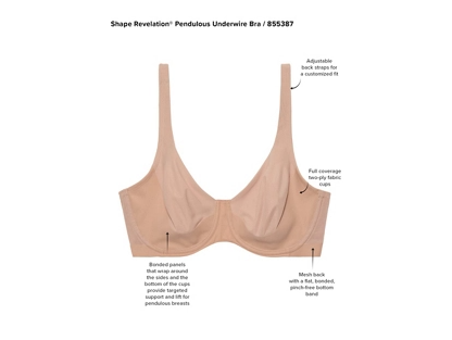 Wacoal Shape Revelation™ Pendulous Underwire Bra, Style 855387, Up to H Cup!