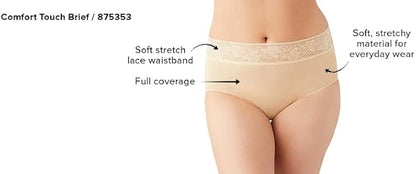 Wacoal's Comfort Touch Brief Panty, Style# 875353 - 3 for $48