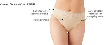 Wacoal's Comfort Touch Hi Cut Brief Panty, Style# 871353-3 for $48