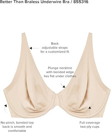 Wacoal Women's Better Than Braless Bra, Style# 855316, Up to H Cup