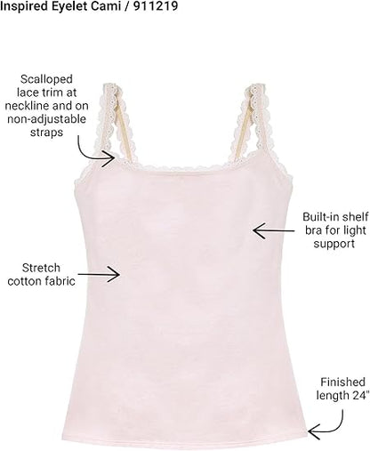 b.tempt'd Inspired Eyelet Shelf Bra Cami, Style# 911219, S-XL