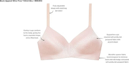 Wacoal Back Appeal Wirefree T-Shirt Bra, Up to G Cup Sizes, Style # 856303