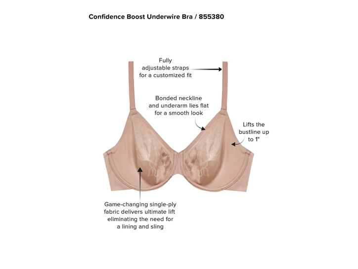 Wacoal's Confidence Boost Underwire Bra, Style# 855380